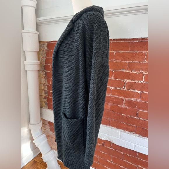 Marine Layer Lila Coat  Oversized Open Front Cardigan Sweater Charcoal Gray - Picture 4 of 14